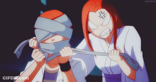 Cartoon Girl With Bandage On Head And Ayleene Text GIF