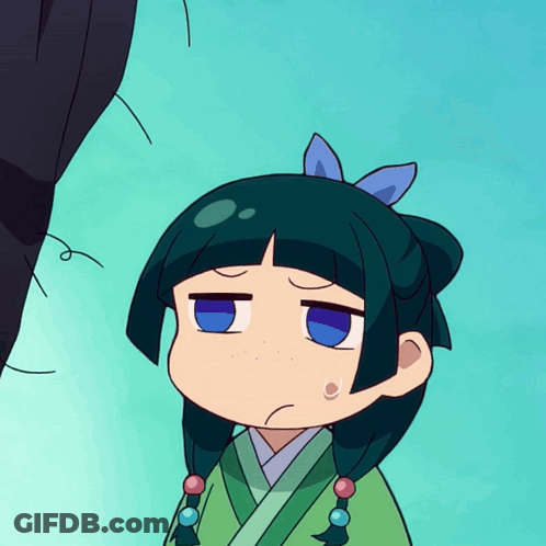 A Cartoon Of A Girl With A Bow In Her Hair Making A Sad Face GIF