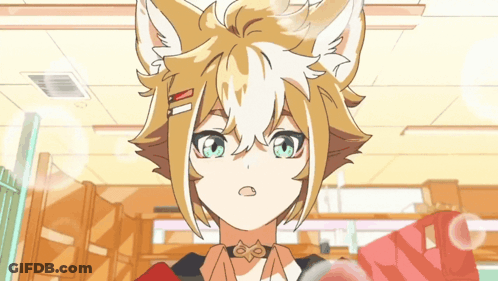 A Cartoon Of A Girl With A Fox 'S Ears GIF