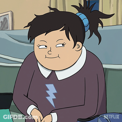 A Cartoon Of A Girl With A Lightning Bolt On Her Sweater Says Netflix On The Bottom GIF