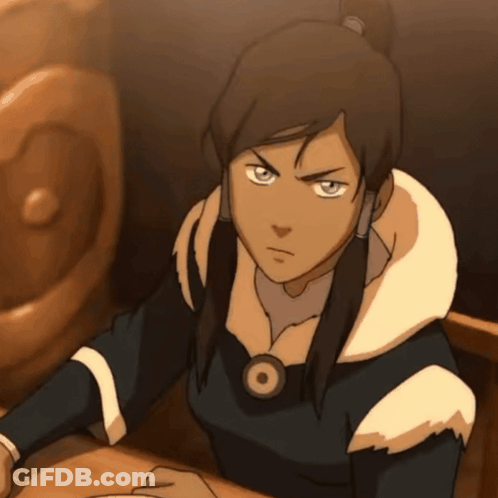 A Cartoon Of A Girl With A Ponytail And A Circle Around Her Neck GIF
