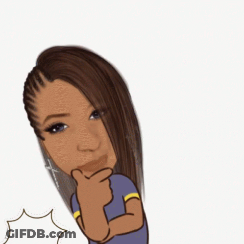 A Cartoon Of A Girl With A Question Mark Balloon And The Word What GIF