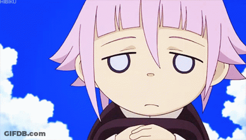 A Cartoon Of A Girl With A Sad Look On Her Face And The Word Hibiki On The Bottom Right GIF