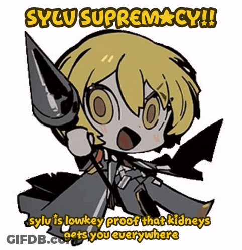 A Cartoon Of A Girl With A Spear And The Words Sycu Supremacy GIF