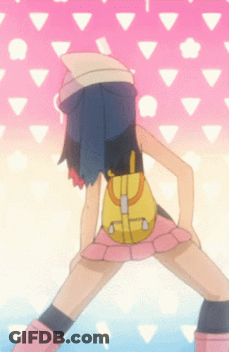 Cartoon Girl With Yellow Backpack GIF