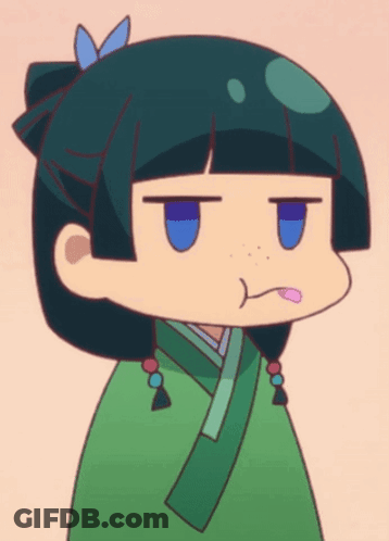Cartoon Girl With Blue Eyes And Bow GIF