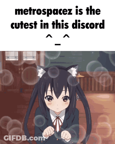 A Cartoon Of A Girl With Cat Ears And The Words Metrospacez Is The Cutest In This Discord GIF