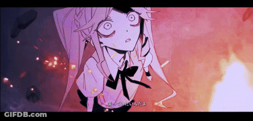 A Cartoon Of A Girl With Chinese Writing On The Bottom Right GIF