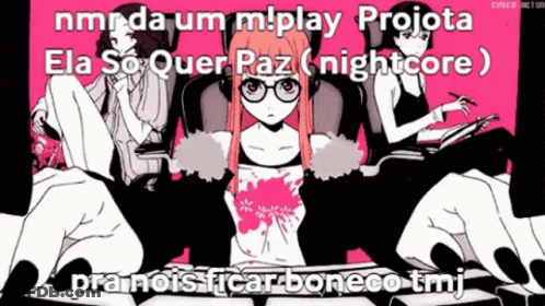 A Cartoon Of A Girl With Glasses Is Surrounded By A Group Of Girls . GIF