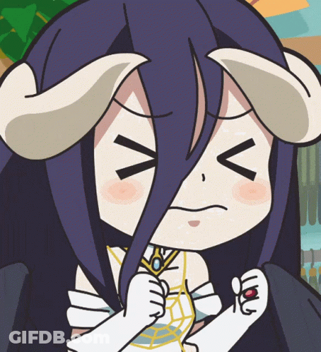 A Cartoon Of A Girl With Horns Making A Face GIF