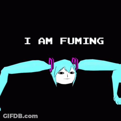 A Cartoon Of A Girl With Long Legs And The Words I Am Fuming Behind Her GIF