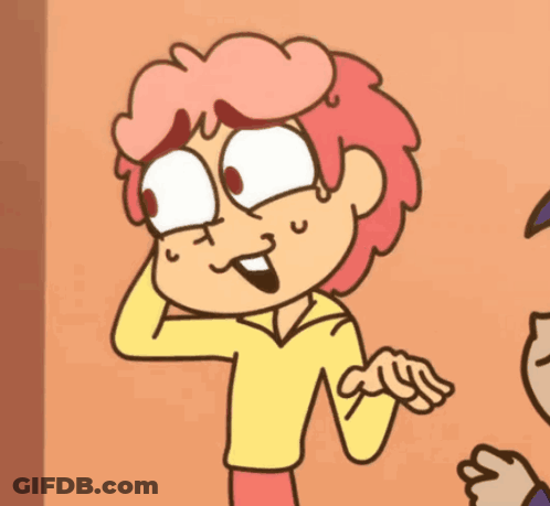 A Cartoon Of A Girl With Pink Hair And A Yellow Shirt GIF