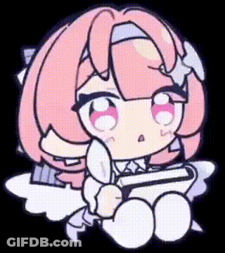 A Cartoon Of A Girl With Pink Hair Holding A Remote Control . GIF