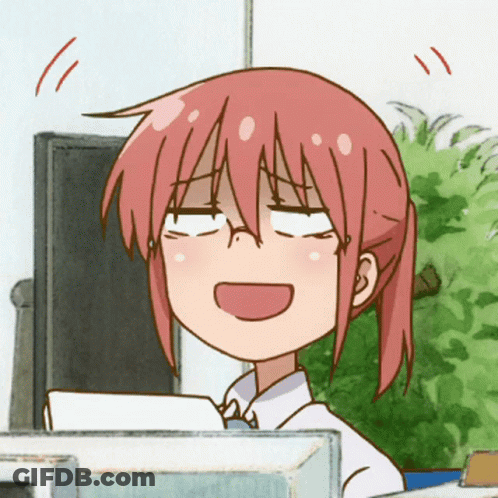 A Cartoon Of A Girl With Pink Hair Is Making A Funny Face GIF