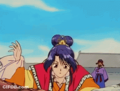 A Cartoon Of A Girl With Purple Hair And A Crown GIF