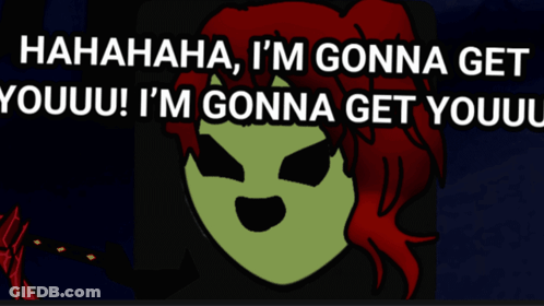 A Cartoon Of A Girl With Red Hair And The Words ' I 'M Gonna Get Youuu ' GIF