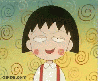 A Cartoon Of A Girl With Swirls In The Background And A Caption That Says " Fuckyeahchihirokochan " GIF