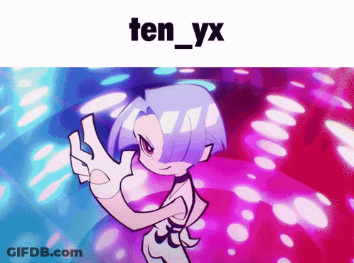 A Cartoon Of A Girl With The Name Ten_yx On The Top GIF