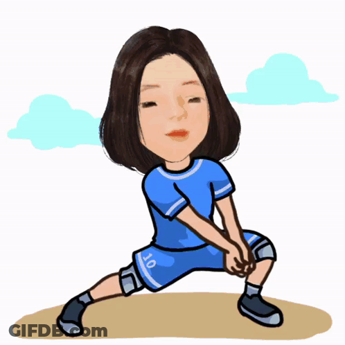 A Cartoon Of A Girl With The Number 10 On Her Shorts Playing Volleyball GIF