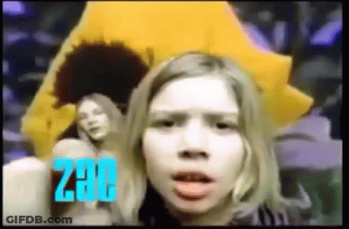 A Cartoon Of A Girl With The Word Zac On The Bottom Right GIF