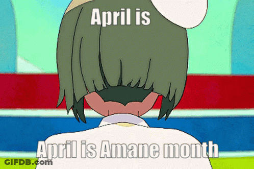 A Cartoon Of A Girl With The Words April Is  Amane Month GIF