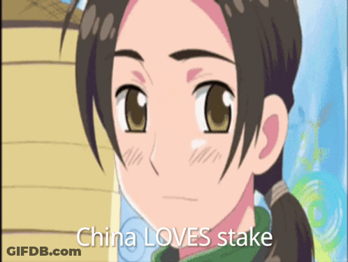 A Cartoon Of A Girl With The Words China Loves Stake Below Her GIF