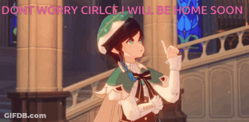 A Cartoon Of A Girl With The Words " Dont Worry Cirlce I Will Be Home Soon " GIF