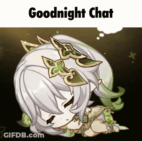 A Cartoon Of A Girl With The Words Goodnight Chat Above Her Head GIF