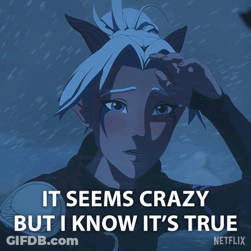 A Cartoon Of A Girl With The Words It Seems Crazy But I Know It 'S True Below Her GIF