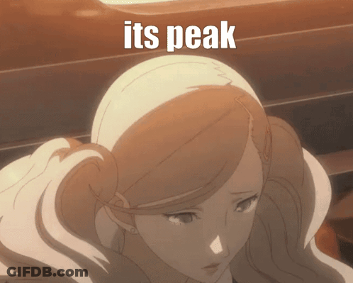 A Cartoon Of A Girl With The Words Its Peak Above Her GIF