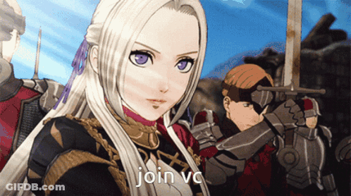A Cartoon Of A Girl With The Words Join Vc Written Below Her GIF