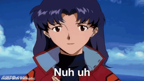 A Cartoon Of A Girl With The Words Nuh Uh Written On The Bottom GIF