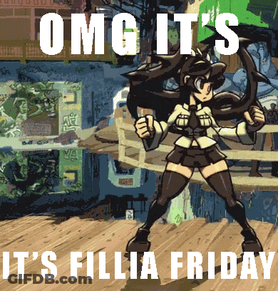 A Cartoon Of A Girl With The Words Omg It 'S It 'S Fillia Friday GIF