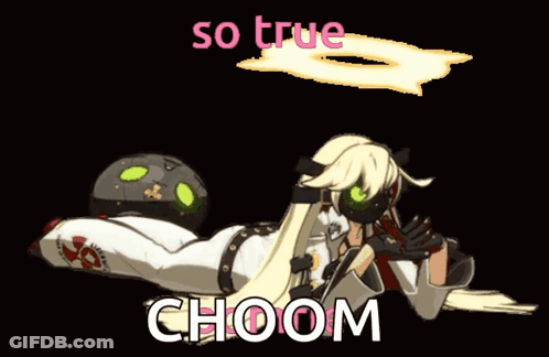 A Cartoon Of A Girl With The Words So True Choom Below Her GIF