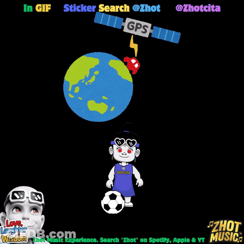 A Cartoon Of A Globe And A Gps Sign GIF