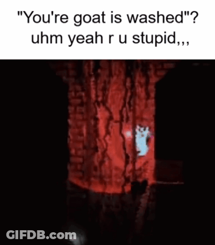 A Cartoon Of A Goat In A Cage With A Caption That Says " You 'Re Goat Is Washed " . GIF