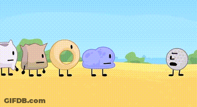 A Cartoon Of A Golf Ball And A Number Two Standing Next To Each Other On A Beach . GIF