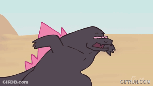 A Cartoon Of A Gorilla Standing In Front Of A Pyramid With The Website Gifrun.com Below It GIF
