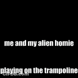 A Cartoon Of A Gorilla With Headphones And A Caption That Says Me And My Alien Homie Playing On The Trampoline GIF