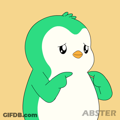 A Cartoon Of A Green And White Penguin With Abster Written On The Bottom GIF