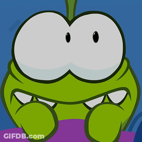 A Cartoon Of A Green Monster With Big Eyes And Teeth GIF