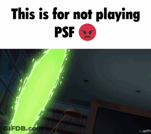 A Cartoon Of A Green Portal With The Words This Is For Not Playing Psf GIF