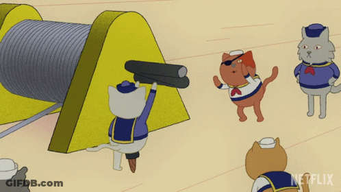 A Cartoon Of A Group Of Cats With Netflix Written On The Bottom Right GIF