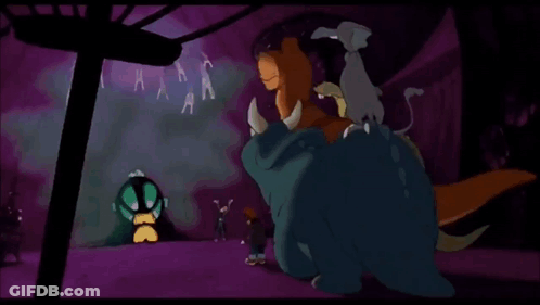 A Cartoon Of A Group Of Dinosaurs Including A Triceratops GIF