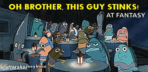 A Cartoon Of A Group Of Fish With The Caption Oh Brother This Guy Stinks GIF