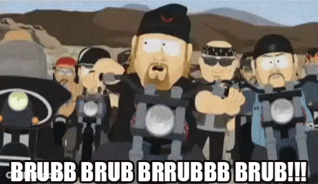 Men Riding Motorcycles With Brubb Brub Brrubbb GIF