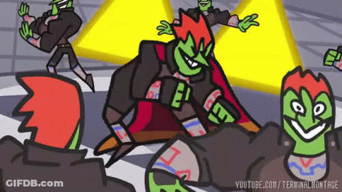 A Cartoon Of A Group Of Monsters With Youtube.com/terminalmontage In The Corner GIF