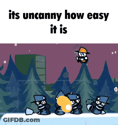 A Cartoon Of A Group Of Soldiers With The Words " It 'S Uncanny How Easy It Is " On Top GIF