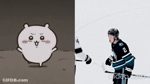 A Cartoon Of A Hamster And A Hockey Player With The Number 20 On Their Jersey GIF