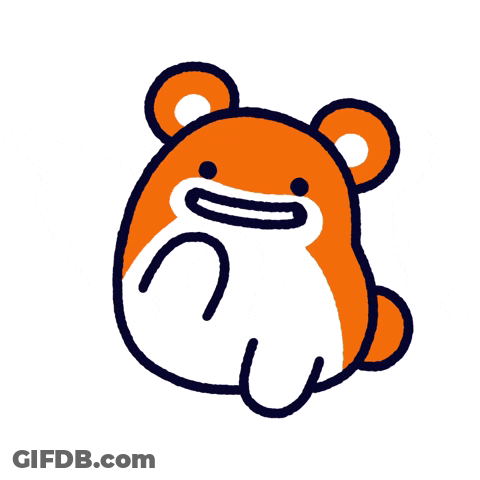 A Cartoon Of A Hamster Holding A Telescope GIF